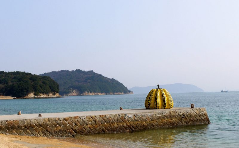 pumpkin is the symbol of Naoshima island