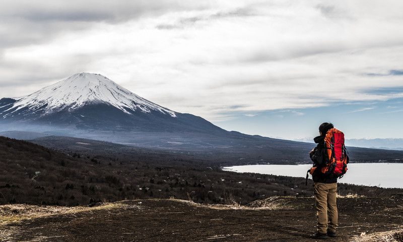 Climbing mount Fuji